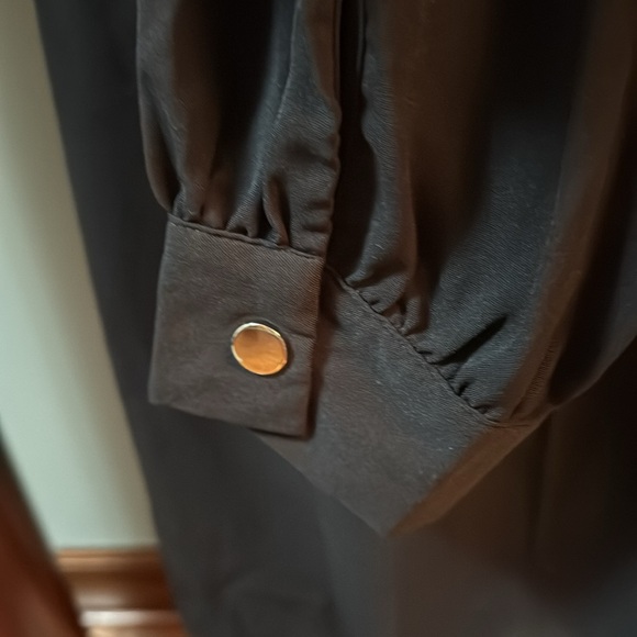 Yoins Elegant Black Lace Button-Up Dress. Size 1XL. - Picture 7 of 14